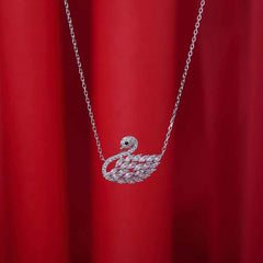 Silver White Stone Chain Pendant