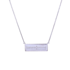 Silver Skinny Bar Chain Pendant