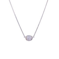 Silver Pave Disc Chain Pendant