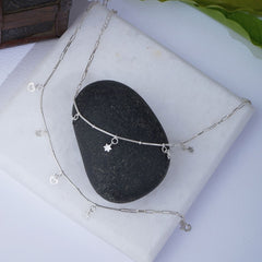 Silver Star & Heart Anklet