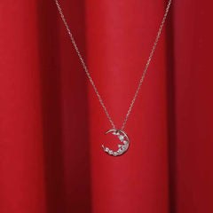 Silver Moon Chain Pendant