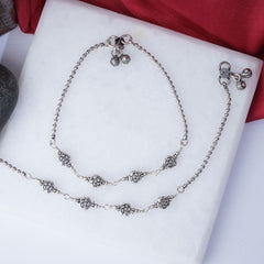 Silver Flower Anklet