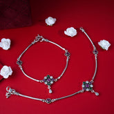 Silve Multi Gemstone Anklet