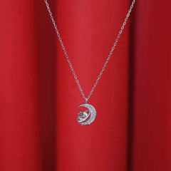Silver Half Moon Chai Pendant