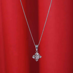 Silver Flower Style Chain Pendant