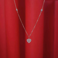 Silver Double Heart Chain Pendant