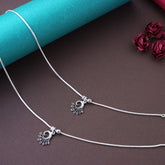 Silver peacock Anklet