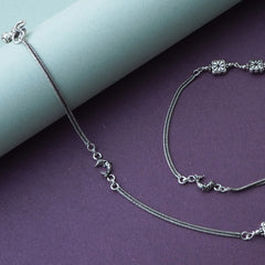 Silver Flower & fish Anklet
