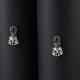 Elegant Oxidised Silver Jhumka Earrings
