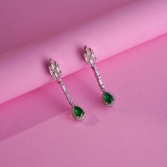 Silver pear shaped earrings