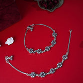 Silver Flower Anklet