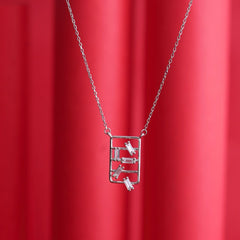 Silver Moon Stone Chain Pendant