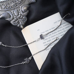 Silver Triple Floral Anklet