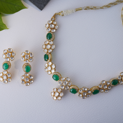 Amira Sterling Silver Polki Necklace