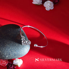 Silver Nature Flower Rose Bracelet