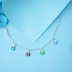 Silver Tiny Elephants Bracelet