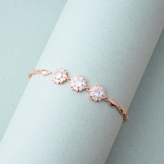 Silver Zircons Flower Bracelet