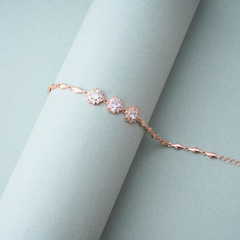 Silver Zircons Flower Bracelet