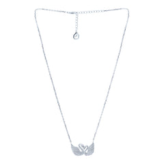 Silver Swan Love Chain Pendant