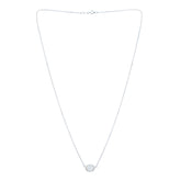 Silver Pave Disc Chain Pendant