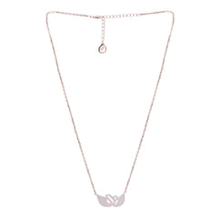 Silver Swan Love Chain Pendant