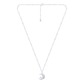 Silver Moon & Star Chain Pendant