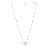 Silver Four Leaf Flower Chain Pendant