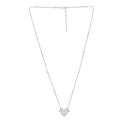 Silver Four Leaf Flower Chain Pendant