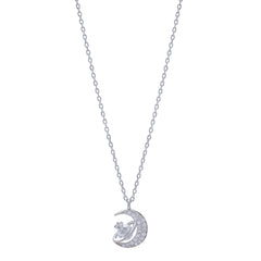 Silver Half Moon Chai Pendant