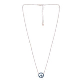 Silver Peace Sign Chain Pendant