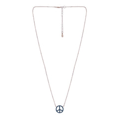 Silver Peace Sign Chain Pendant