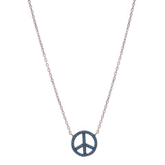 Silver Peace Sign Chain Pendant