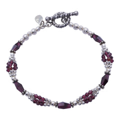 Silver Purple bead bracelet