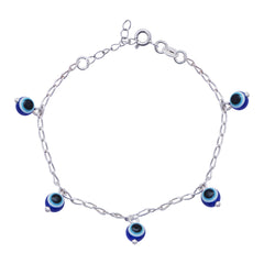 Silver evil eye bracelet