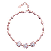Silver Zircons Flower Bracelet