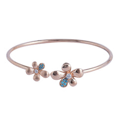 Double Five Leaf Flower Silver Bracelet