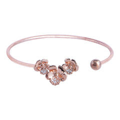 Silver Nature Flower Rose Bracelet