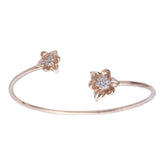 Silver Tow Flower Cuff Bracelet