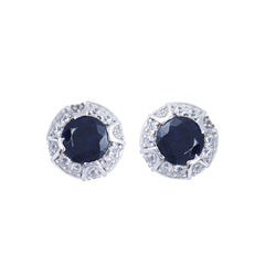 Silver Blue sapphire earrings
