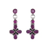 Oxidised Silver Stone Earring