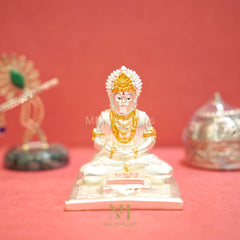 Premium White & Silver Hanuman Ji Kneeling Statue