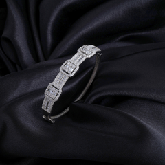 Silver Square Cut Bracelet