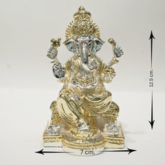 Dagdusheth Halwai Ganpati Murti - Silver Plated