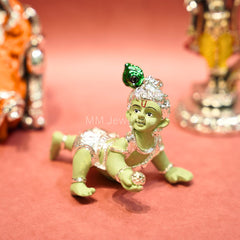 Silver plated laddu gopal