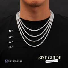 Silver Studded Baguette Chain