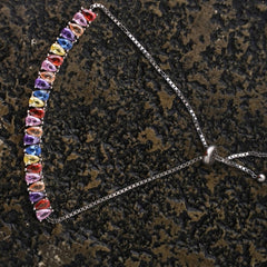 Silver rainbow bracelet