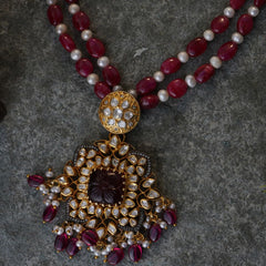 Zafira Silver Polki Necklace