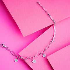 Silver Heart Charm Bracelet