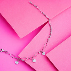 Silver Heart Charm Bracelet
