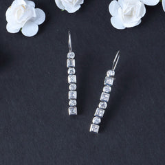 Silver Long Bead Earring